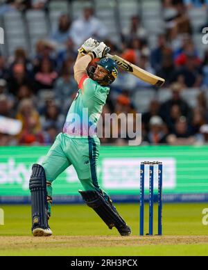 Edgbaston, Birmingham, Großbritannien. 13. Aug. 2023. The 100 Mens Cricket, Birmingham Phoenix gegen Oval Invincibles; Ross Whiteley von Oval Invincibles Credit: Action Plus Sports/Alamy Live News Stockfoto