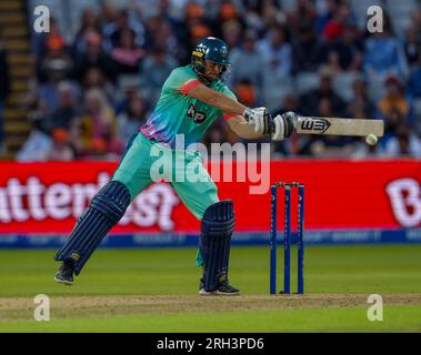 Edgbaston, Birmingham, Großbritannien. 13. Aug. 2023. The 100 Mens Cricket, Birmingham Phoenix gegen Oval Invincibles; Ross Whiteley von Oval Invincibles Credit: Action Plus Sports/Alamy Live News Stockfoto