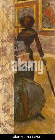 Mary Cassatt im Louvre: Die Gemäldegalerie. Edgar Degas. 1885. Stockfoto