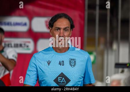 Monza, Italie. 13. Aug. 2023. Alessandro Nesta (Cheftrainer AC Reggiana 1919) während des italienischen Cup, Coppa Italia, 1. Runde Fußballspiel zwischen AC Monza und AC Reggiana 1919 am 13. August 2023 im U-Power Stadium in Monza, Italien - Photo Morgese-Rossini/DPPI Credit: DPPI Media/Alamy Live News Stockfoto