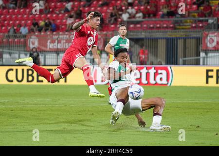 Monza, Italien. 13. Aug. 2023. Samuele Vignato (#80 AC Monza) während des italienischen Cup, Coppa Italia, 1. Runde Fußballspiel zwischen AC Monza und AC Reggiana 1919 am 13. August 2023 im U-Power Stadium in Monza, Italien - Photo Morgese Credit: Alessio Morgese/E-Mage/Alamy Live News Stockfoto