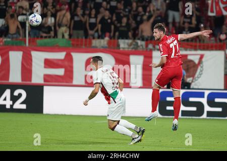 Monza, Italien. 13. Aug. 2023. Georgios Kyriakopoulos (#77 AC Monza) während des italienischen Pokals, Coppa Italia, 1. Runde Fußballspiel zwischen AC Monza und AC Reggiana 1919 am 13. August 2023 im U-Power Stadium in Monza, Italien - Photo Morgese Credit: Alessio Morgese/E-Mage/Alamy Live News Stockfoto