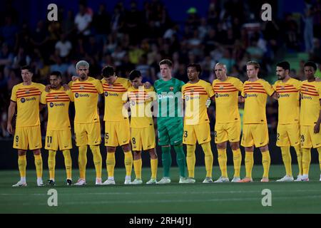 Getafe, Spanien. 13. Aug. 2023. Madrid Spanien; 08.13.2023.- Getafe zieht 0-0 mit Barcelona in einem Spiel der Spanischen Fußballliga am Spieltag 01, das im Kolosseum Alfonso Perez in die Stadt Getafe, Madrid stattfindet. Guthaben: Juan Carlos Rojas/dpa/Alamy Live News Stockfoto