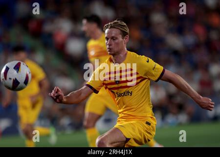 Getafe, Spanien. 13. Aug. 2023. Madrid Spanien; 08.13.2023.- Getafe zieht 0-0 mit Barcelona in einem Spiel der Spanischen Fußballliga am Spieltag 01, das im Kolosseum Alfonso Perez in die Stadt Getafe, Madrid stattfindet. Guthaben: Juan Carlos Rojas/dpa/Alamy Live News Stockfoto