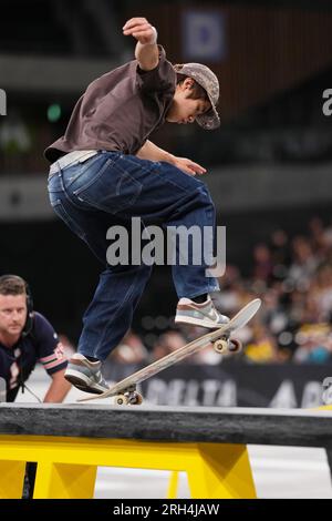 Tokio, Japan. 12. Aug. 2023. Yuto Horigome (JPN) Skateboarding : 2023 SLS CHAMPIONSHIP TOUR - TOKYO Men's Skateboard Street Final in der Ariake Arena in Tokio, Japan . Kredit: Naoki Morita/AFLO SPORT/Alamy Live News Stockfoto