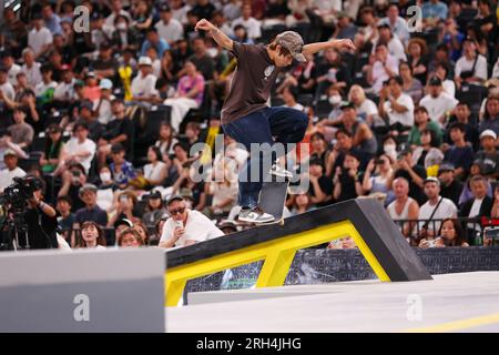 Tokio, Japan. 12. Aug. 2023. Yuto Horigome (JPN) Skateboarding : 2023 SLS CHAMPIONSHIP TOUR - TOKYO Men's Skateboard Street Final in der Ariake Arena in Tokio, Japan . Kredit: Naoki Morita/AFLO SPORT/Alamy Live News Stockfoto