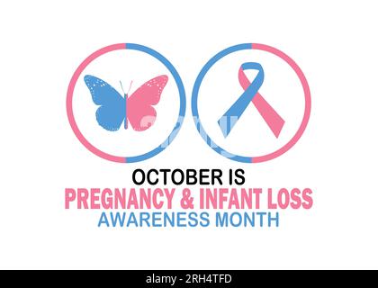 Oktober ist der Monat für die Sensibilisierung für Schwangerschaft und Kleinkinder. Vektordarstellung. Design für Banner, Poster oder Druck. Stock Vektor