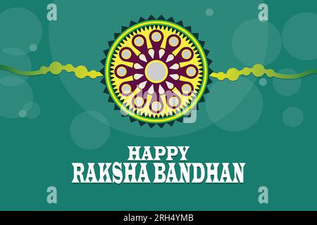 Happy Raksha Bandhan Background Design with Creative Rakhi Vector Illustration - Indian Religious Festival Raksha Bandhan. Geeignet für Grußkarten, Stock Vektor