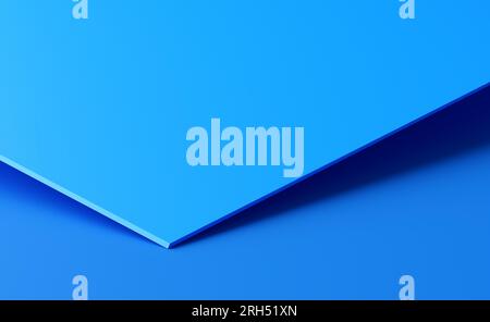 Blaue geometrische Form auf blauem Hintergrund. Abstraktes 3D-Rendering, modernes minimalistisches Hintergrunddesign Stockfoto