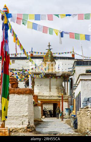 Lo Manthang, Nepal - 23. Juli 2023 : kleine Stupas und Gompas um das Königreich Lo Manthang im Obermustang von Nepal Stockfoto