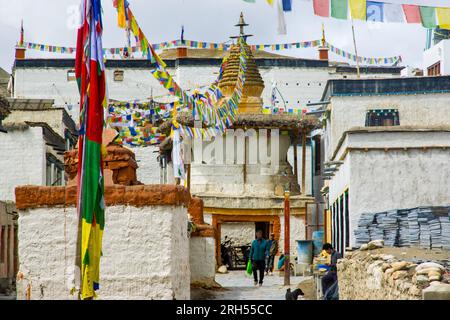 Lo Manthang, Nepal - 23. Juli 2023 : kleine Stupas und Gompas um das Königreich Lo Manthang im Obermustang von Nepal Stockfoto