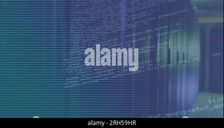 Bild der Datenverarbeitung über dem Serverraum Stockfoto