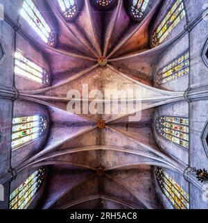 Interior de la Colegiata Basílica de Santa Maria de Manresa, siglo XIV Stockfoto