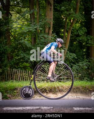 Penny Farthing Hill Climb Championships August 2023 Eastbourne, East Sussex, Großbritannien Stockfoto