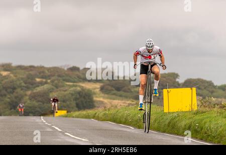 Penny Farthing Hill Climb Championships August 2023 Eastbourne, East Sussex, Großbritannien Stockfoto