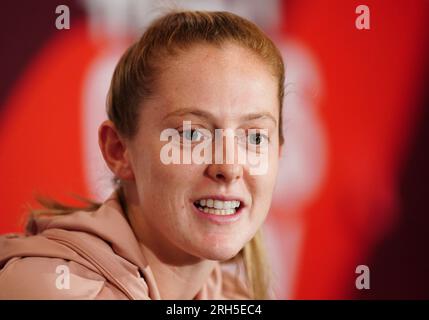 Englands Keira Walsh während der Pressekonferenz im Clan, Terrigal, Australien. Foto: Montag, 14. August 2023. Stockfoto