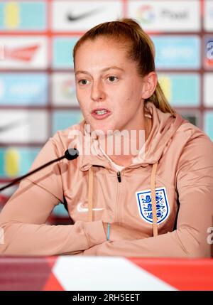 Englands Keira Walsh während der Pressekonferenz im Clan, Terrigal, Australien. Foto: Montag, 14. August 2023. Stockfoto