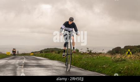 Penny Farthing Hill Climb Championships August 2023 Eastbourne, East Sussex, Großbritannien Stockfoto