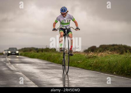 Penny Farthing Hill Climb Championships August 2023 Eastbourne, East Sussex, Großbritannien Stockfoto