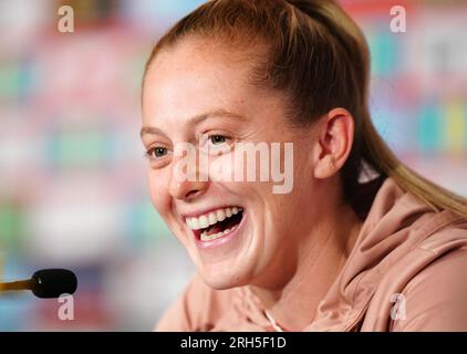 Englands Keira Walsh während der Pressekonferenz im Clan, Terrigal, Australien. Foto: Montag, 14. August 2023. Stockfoto