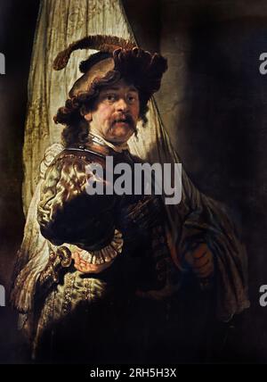 Der Fahnenträger 1636 von Rembrandt Harmensz van Rijn (Harmenszoon) 1606 - 1669 17 Die Niederlande Niederländisch Holland, Stockfoto