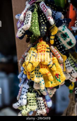 Traditionelle, handgeknüpfte Socken im türkischen Stil Stockfoto