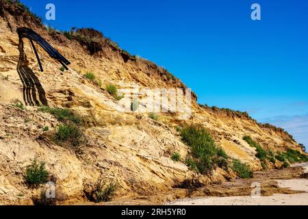 Auswirkungen der Küstenerosion Covehithe Suffolk England Stockfoto