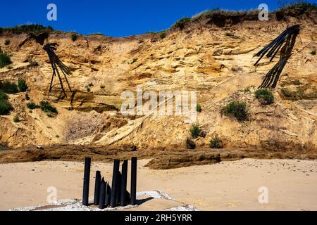 Auswirkungen der Küstenerosion Covehithe Suffolk England Stockfoto