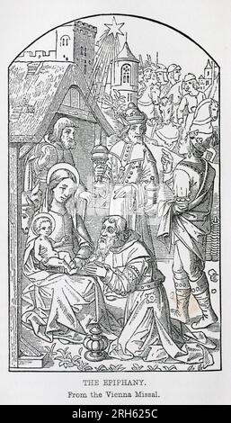 Die Epiphanie vom Wiener Missal. Gravur aus dem Leben der Heiligen von Sabin Baring-Gould. Stockfoto