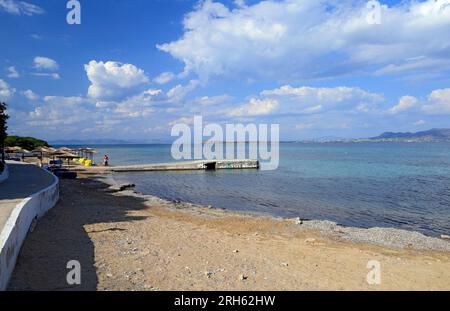 Hellenic Seaways Aero 2 Fast Ferry, Megaloxori, Agizing, Saronische Inseln, Griechenland. Stockfoto