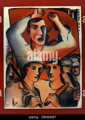 Wahlplakat der Kommunistischen Partei der Tschechoslowakei (KSC), 1925. Facsimilie, Lithograf. Gedruckt von A. Haase, Prag. Nationalgalerie, Prag, Tschechische Republik. Stockfoto