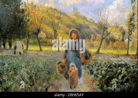 Camille Pissarro (1830-1903). Französischer impressionistischer Maler. Im Küchengarten, 1881. Nationalgalerie, Prag, Tschechische Republik. Stockfoto