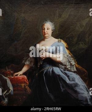 Barbara von Portugal (1711-1758). Königin von Spanien. Anonymes Porträt. Mitte des 18. Jahrhunderts. Geschichtsmuseum, Madrid, Spanien. (Ausgeliehen, Prado Museum, Madrid). Stockfoto