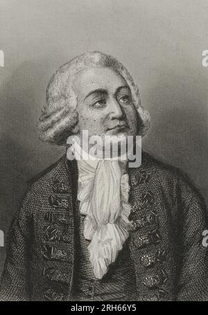 Honore-Gabriel Riqueti, Comte de Mirabeau (1749-1791). Französischer Politiker, Führer der frühen Phasen der Französischen Revolution. Hochformat. Gravur. "Historia Universal", von Cesar Cantu, Band VI 1857. Stockfoto