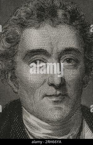 Arthur Colley Wellesley, 1. Duke of Wellington (1769–1852). Britischer General und Politiker. Während des Halbinsel-Krieges führte er die britischen Truppen, die in Spanien gegen Napoleon kämpften. Hochformat. Gravur von Geoffroy. "Historia Universal", von Cesar Cantu. Detail. Volumen VI 1857. Stockfoto