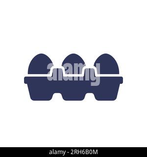 Symbol für Eier in der Schachtel auf weiß Stock Vektor