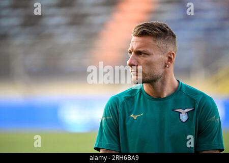 Latina, Italien. 14. Aug. 2023. Ciro immobil von SS Lazio vor dem Vorsaison-Freundschaftsspiel zwischen Latina Calcio 1932 und SS Lazio im Domenico Francioni Stadion in Latina (Italien), 13h. August 2023. Kredit: Insidefoto di andrea staccioli/Alamy Live News Stockfoto