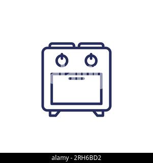 Symbol für Ofenlinie auf weiß isoliert Stock Vektor