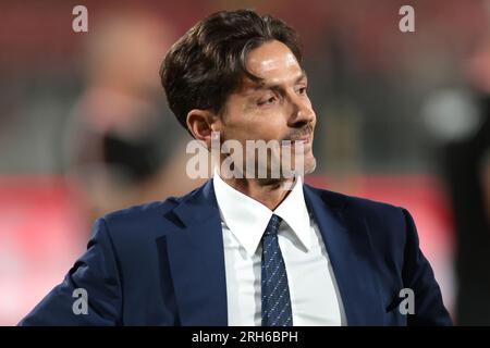 Monza, Italien, 8. August 2023. Pier Silvio Berlusconi beobachtet das Spiel Trofeo Silvio Berlusconi im U-Power Stadium, Monza. Der Bildausdruck sollte lauten: Jonathan Moscrop/Sportimage Stockfoto