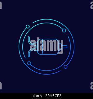 Gleichstrommotor-Symbol, lineares Design Stock Vektor