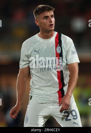 Monza, Italien. 8. Aug. 2023. Lorenzo Colombo vom AC Mailand beim Trofeo Silvio Berlusconi-Spiel im U-Power Stadium, Monza. Der Bildausdruck sollte lauten: Jonathan Moscrop/Sportimage Credit: Sportimage Ltd/Alamy Live News Stockfoto