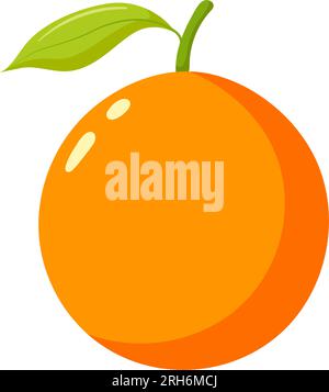 Lustige Cartoon-Orange. Süßes Obst. Vektordarstellung von Lebensmitteln isoliert auf weißem Hintergrund. Stock Vektor
