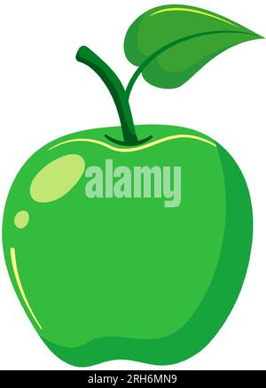 Komischer Cartoon-Apfel. Süßes Obst. Vektordarstellung von Lebensmitteln isoliert auf weißem Hintergrund. Stock Vektor
