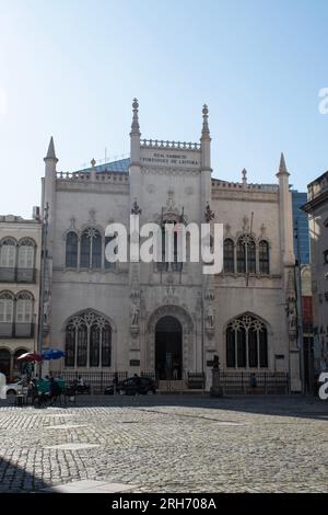 Rio de Janeiro, Brasilien: Die Fassade des Königlichen portugiesischen Kabinetts des Reading, einer berühmten öffentlichen Bibliothek und einer lusophonen kulturellen Institution Stockfoto