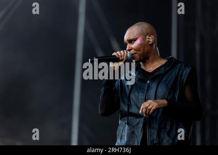 Mailand, Italien. 02. Juli 2023. MAILAND, ITALIEN - JULI 2: Skin of Skunk Anansie tritt am I-Days 2023 Ippodromo Snai La Maura Milan am 2. Juli 2023 in Mailand auf. (Foto: Roberto Finizio/NurPhoto) Kredit: NurPhoto SRL/Alamy Live News Stockfoto