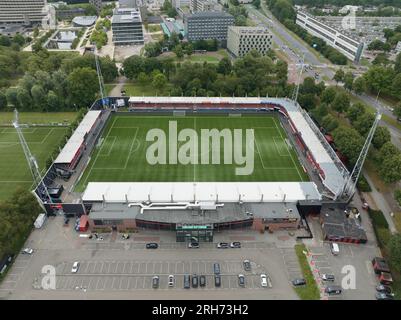 Rotterdam, 22. Juli 2023, Niederlande. Draufsicht auf Van Donge und das De Roo Stadion. Stockfoto