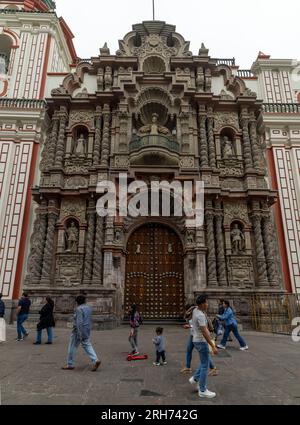 Eingangsfassade, Basilika und Priory Nuestra Señora de la Merced, Lima Peru Stockfoto