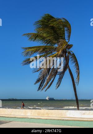 Küstenpromenade in Progreso, Mexiko Stockfoto