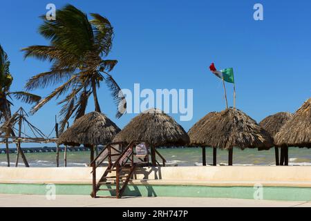 Küstenpromenade in Progreso, Mexiko Stockfoto