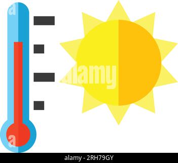 Thermometer mit Symbol für Wärmewellenvektor Stock Vektor